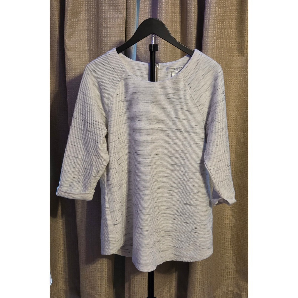 Christopher & Banks Petite Marbled Ribbed Texture Blouse Women's Size LP